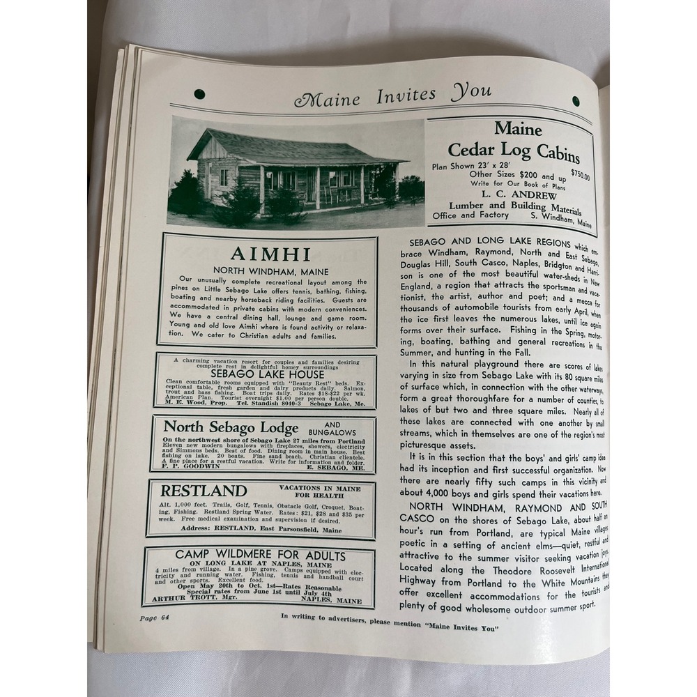Vintage Maine Invites You Sixth Edition Travel Guide Booklet Fold Out Map Ripley - Picture 4 of 8